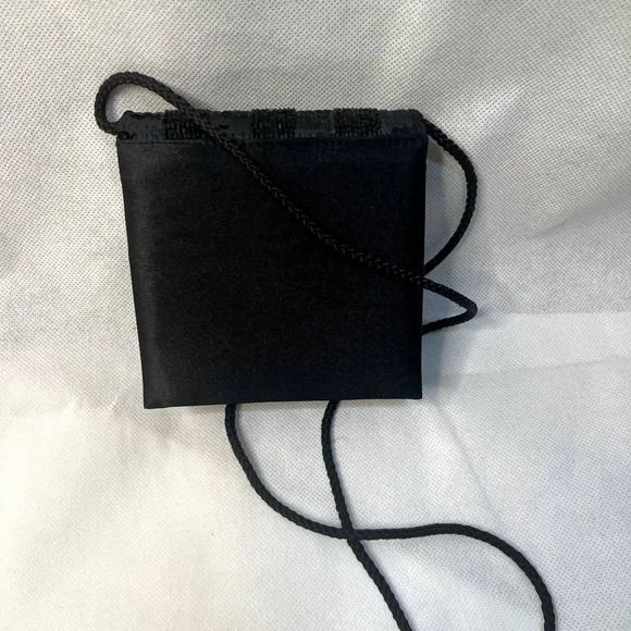 Jessica McClintock Black Sequin Small Evening‎ Bag Crossbody - Picture 2 of 5